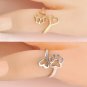 Love Heart Paw Ring Print Beauty Hollow Open Adjustable Ring Pet Dog Cat Animals Fashion Jewelry