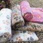 Soft Warm Pet Paw Print Blanket S-L Puppy Dog Kitten Cat Bed Cushion Coral Cashmere Pawprint Mat