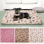 Soft Warm Pet Paw Print Blanket S-L Puppy Dog Kitten Cat Bed Cushion Coral Cashmere Pawprint Mat