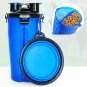 2 in 1 Folding Dogs Cats Feeder Water Food Bottle Outdoor Travel Pet Bowls Container Dish Cup
