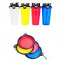2 in 1 Folding Dogs Cats Feeder Water Food Bottle Outdoor Travel Pet Bowls Container Dish Cup
