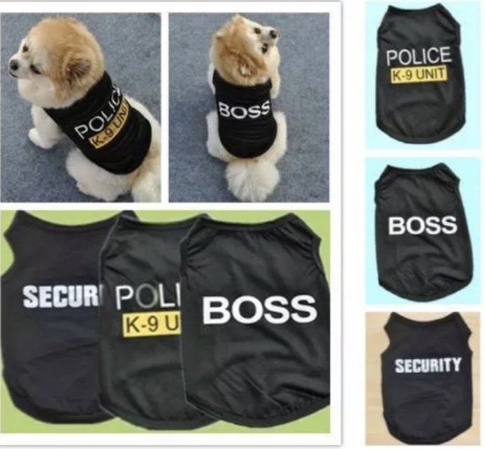 Police K-9 Unit Security Boss XS-L Pet Clothes Summer Apparel Costumes Puppy Dog Cat Vest Clothes