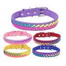 Handmade Rope Stitching Collar XS-L Pet PU Leather Colorful Arrow Dog Cat Neck Strap Walk Accessory