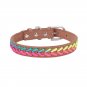 Handmade Rope Stitching Collar XS-L Pet PU Leather Colorful Arrow Dog Cat Neck Strap Walk Accessory