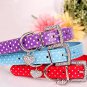 Rhinestone Heart Polka Dot XS-L Collar Adjustable Buckle Neck Strap Pet Puppy Dog Cat