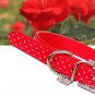 Rhinestone Heart Polka Dot XS-L Collar Adjustable Buckle Neck Strap Pet Puppy Dog Cat
