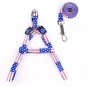 Training Pet Harness Leash Set Size Small Puppy Dog Cat Adjustable Nylon Print Lead Traction Rope