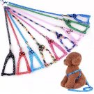 Training Pet Harness Leash Set Size Small Puppy Dog Cat Adjustable Nylon Print Lead Traction Rope
