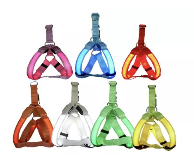 Luminous LED Pet Safety Harness S-L Puppy Dog Kitten Cat Fascinating Flashing Night Light Dog Walk