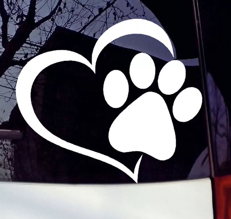 Paw Print Love Heart Pattern Car Window Sticker Vinyl Pet Puppy Dog Kitten Cat Animal Decals