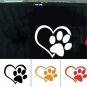 Paw Print Love Heart Pattern Car Window Sticker Vinyl Pet Puppy Dog Kitten Cat Animal Decals