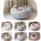 Plush Donut Circle Pet Bed Nest S-L Puppy Kitten Cat Washable Plush Dog Bed with Small Pillow