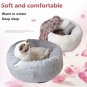Plush Donut Circle Pet Bed Nest S-L Puppy Kitten Cat Washable Plush Dog Bed with Small Pillow