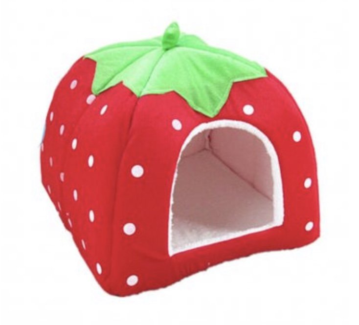 Strawberry Pet Bed House Kennel S-XL Puppy Dog Cat Sleeping Napping Warm Cushion Basket Nest Home