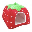 Strawberry Pet Bed House Kennel S-XL Puppy Dog Cat Sleeping Napping Warm Cushion Basket Nest Home