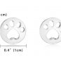 Paw Print Stud Earrings Pet Puppy Dog Kitten Cat Claw Silver Ear Studs Animal Pawprint Style Jewelry