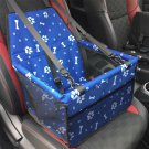 Blue Pawprint Bone Anti Slip Waterproof Folding Safety Pet Dog Car Seat Cover Holder Carrier
