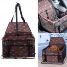Brown Paw Print Anti Slip Waterproof Folding Safety Pet Dog Car Seat Cover Holder Carrier