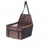 Brown Paw Print Anti Slip Waterproof Folding Safety Pet Dog Car Seat Cover Holder Carrier
