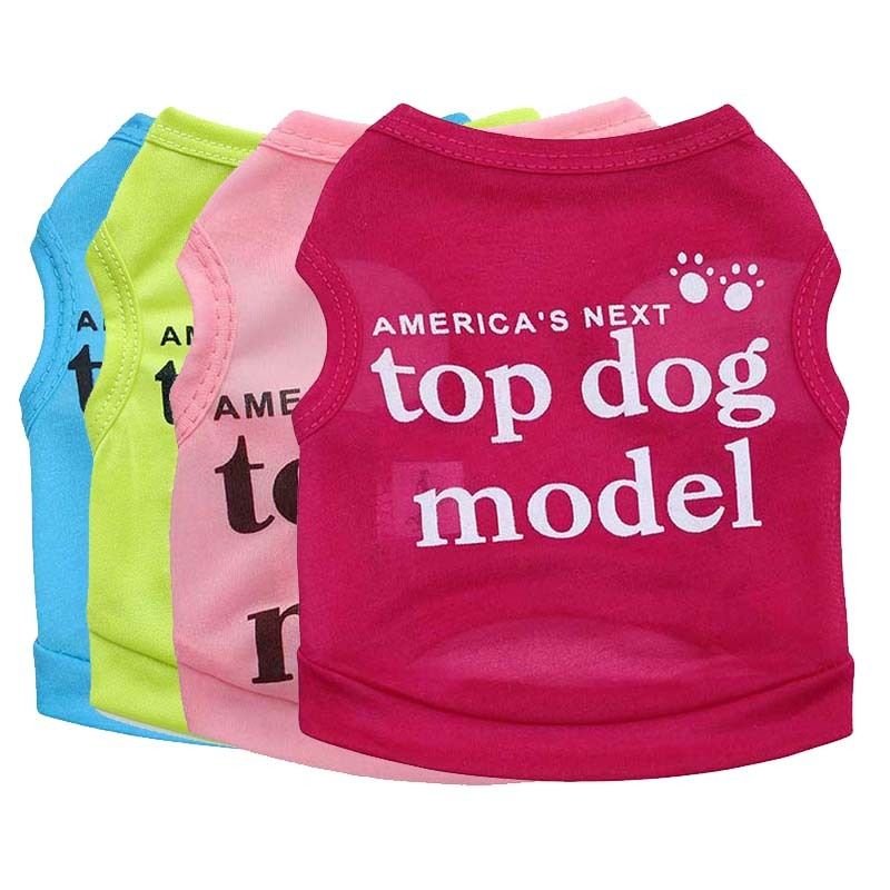 America&acirc;��s Next Top Dog Model XS-L Pet Tank Top Puppy Dog Printed Shirt Summer Cool Clothes