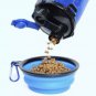 2 in 1 Folding Dogs Cats Feeder Water Food Bottle Outdoor Travel Pet Bowls Container Dish Cup
