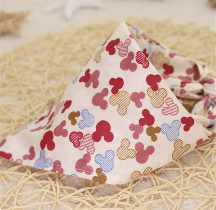 Mickey Mouse Pet Bandana Collar Puppy Dog Kitten Cat Neck Scarf Adjustable Accessory Neckerchief