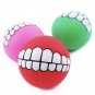 Squeaky Teeth Smile Ball Pet Toy Interactive Squeaker Sound Puppy Dog Play Funny Silicone Chew Toys