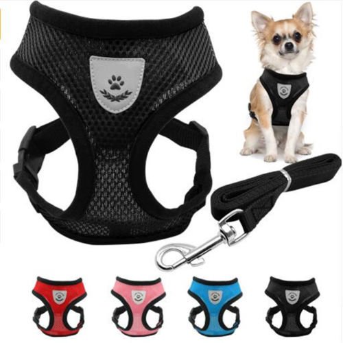 Pet Harness Leash Set Soft Mesh S-L Puppy Dog Vest Lead For Small Medium Dogs Outdoors Walk Supplies