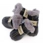 Waterproof Pet Boots Shoes Winter Warm Puppy Dog Leather Fleece Nonslip Soles Outdoors Shoes