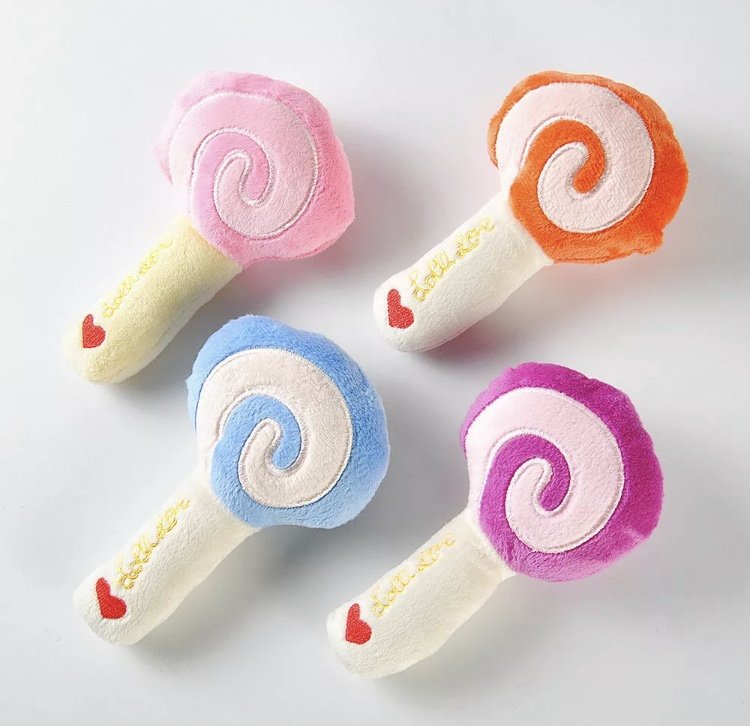 Plush Lollipop Squeaky Pet Chew Toy Squeaker Sound Puppy Dog Pets Interactive Fetch Play Toys