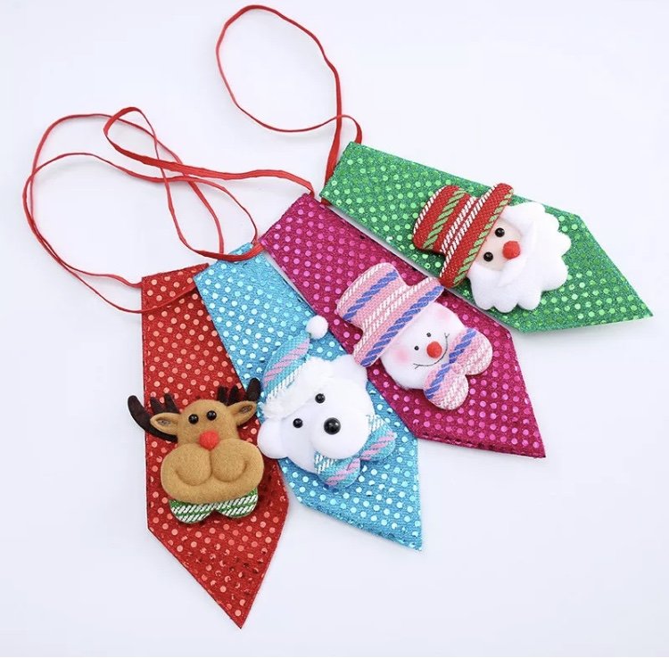 Christmas Pet Adjustable Neck Tie Holiday Party Necktie Grooming Bow Tie Collar Accessory