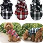 Plaid Turn Down Collar Shirt XS-L Short Sleeve Button Closure Lattice Dog Cat Apparel Pet Clothes