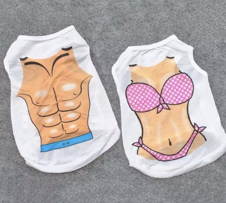 Abs Bikini Summer Body Tank Top XS-L Shirt Puppy Dog Cats Pets Spring Funny Apparel Clothes