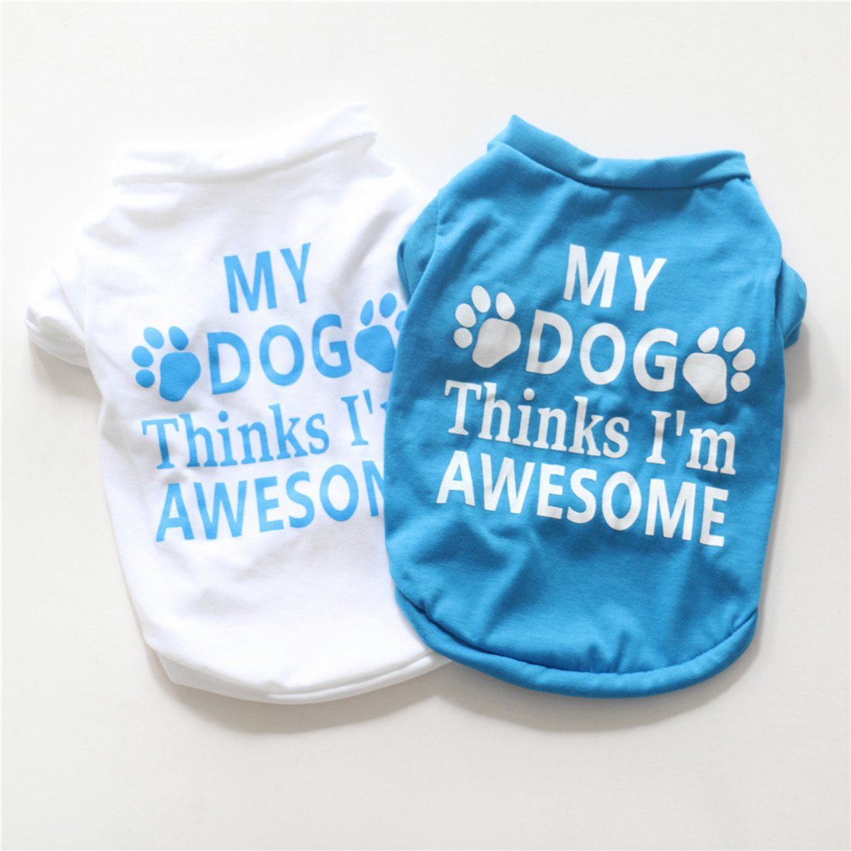 My Dog Thinks I&acirc;��m Awesome Size XS-L T-Shirt Pet Puppy Dog Kitten Cat Coat Shirt Pets Clothes