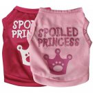 Spoiled Princess Tiara Tank Top XS-L Pet Puppy Dog Summer Apparel Pets Clothes