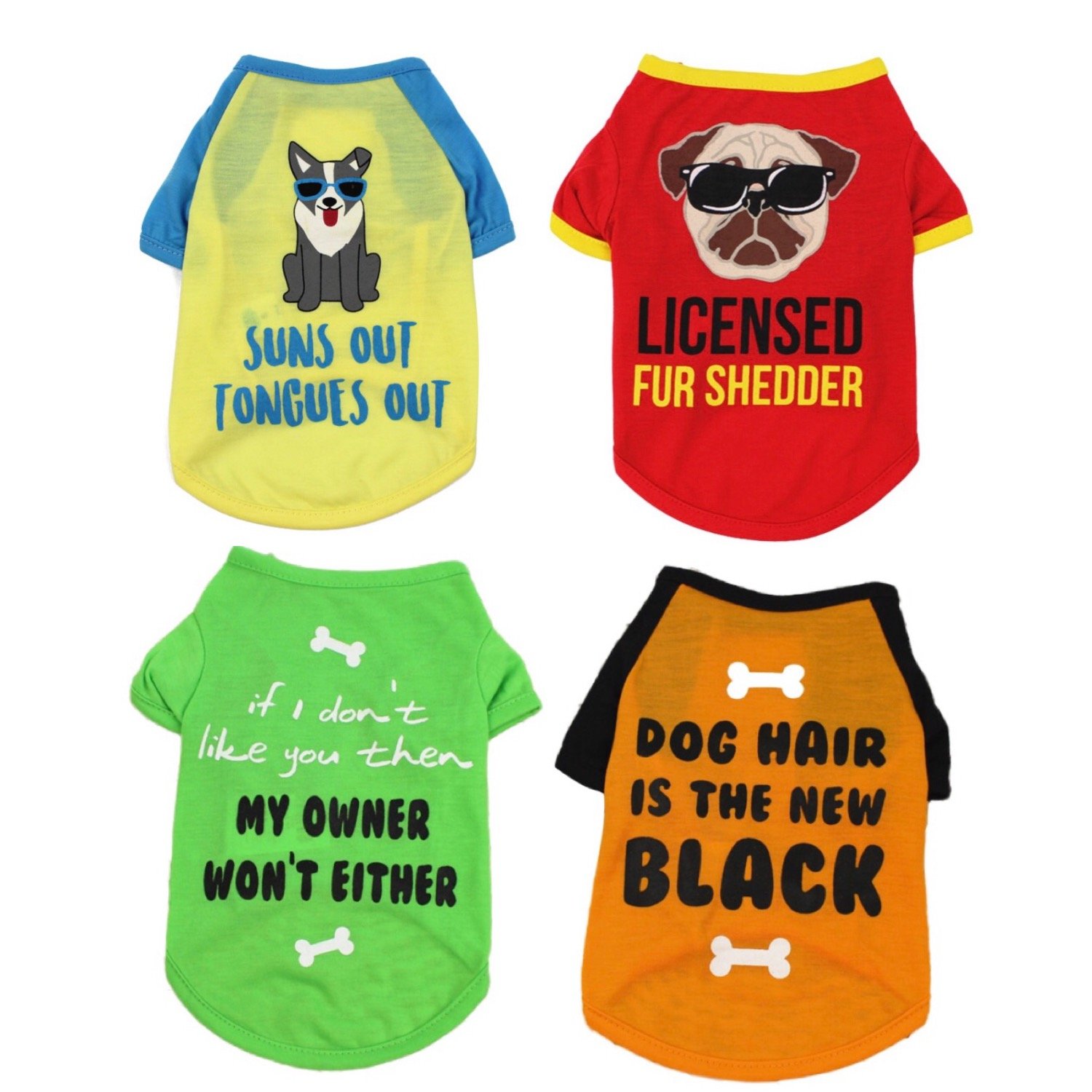 Graphic Letter Print Pet T-Shirt S-L Funny Print Puppy Dog Shirt Top Pets Clothes