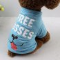 Graphic Letter Print Pet T-Shirt XS-XL Puppy Dog Shirt Top Pets Clothes Apparel
