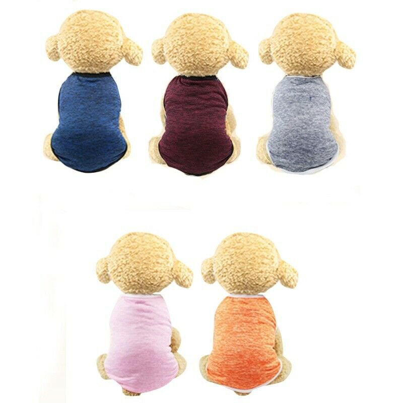 Solid Color Cotton Pet Tank Top S-2XL Puppy Dog Kitten Cat Vest Pullover Clothing Shirt Clothes
