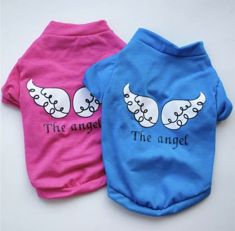 The Angel Wings Pet T-Shirt XS-XXL Puppy Dog Shirt Funny Graphic Apparel Pets Clothes