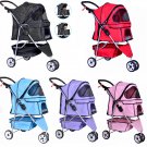 Pet Stroller 35 LB Animal Puppy Dog Kitten Cat Holder 3 Wheels Outdoors Travel Folding Carrier