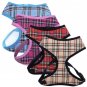 No Pull Plaid Pattern Pet Harness XS-XL Soft Mesh Vest Adjustable Chest Strap Collar Puppy Dog Walk