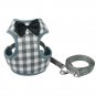 No Pull Checkered Harness Leash S-L Set Pet Puppy Dog Cat Padded Mesh Vest With Bowknot