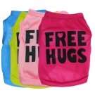 Free Hugs Letter Print Pet Tank XS-L Top Puppy Dogs Cat Tops Apparel  Clothes