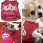 Princess Tiara Glitter Pet Top XS-L Tank Puppy Dog Kitten Cat Printed Shirt Summer Spring Clothes