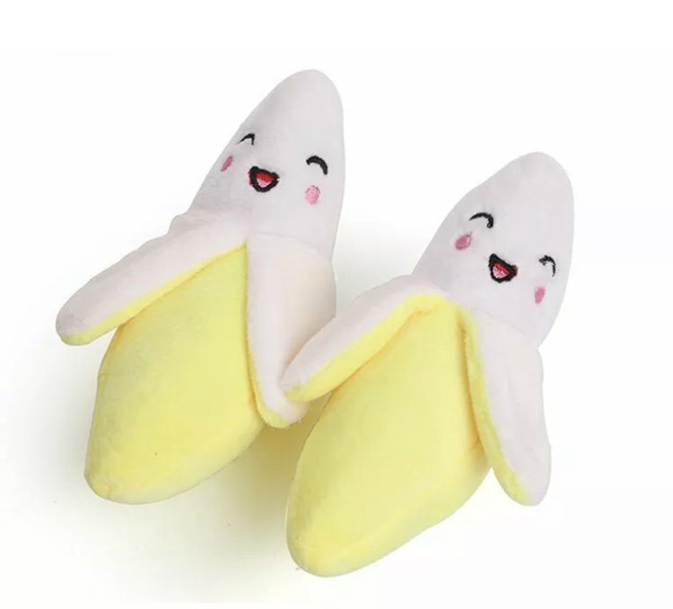 Squeaky Banana Pet Plush Chew Toy Puppy Dog Plush Training Sound Funny Squeaker Chew Toys