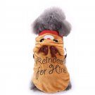 Reindeer For Hire Pet Hoodie XS-XL Christmas Hoodie Puppy Dog Cat Winter Clothes Holiday Costume