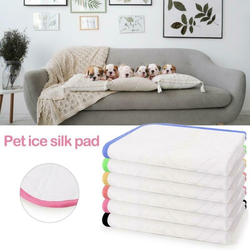 Pet Ice Silk Cooling Pad Mat Size S-L Summer Relief Ice Cooler Puppy Dog Cat Supplies