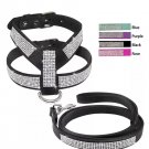 Rhinestone Harness Leash Pet Set S-L Diamante Studded Puppy Dogs Pet Supplies