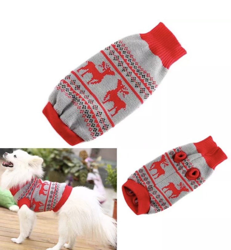 Pet Knit Reindeer Sweater XS-2XL Puppy Dog Kitten Cat Warm Clothes Coat Outwear Xmas Fashion Apparel