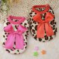 Leopard Bow Pet Sweater XXXS-XS Puppy Dog Soft Clothing Colorful Shirt Teacup Pets Cat Coat